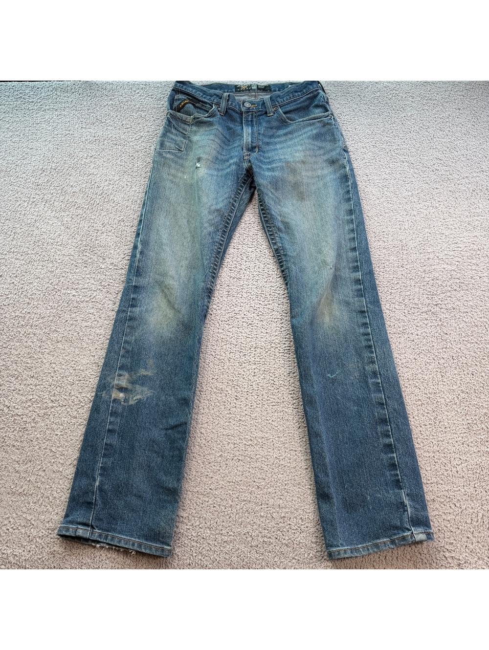 Ariat Rebar M4 Men’s 32x36 Relaxed Bootcut DuraStretch Work Jeans Distressed